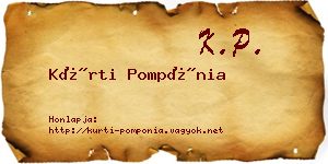 Kürti Pompónia névjegykártya